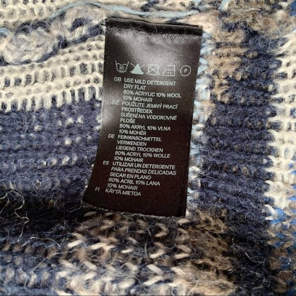 H&M Cardigan Sweater Aztec Southwestern Print Wool Long Maxi Open Front Knit XS - Picture 6 of 10